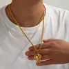Collar con Colgante en Forma de Elefante, Acero Inoxidable Bicolor Dorado y Plateado, Joyería de Moda, Accesorios Personalizados para Hombre, Venta al por Mayor de Fábrica en Stock