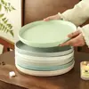 Platos Personalizados, Vajilla para el Hogar, Platos Hondos Estilo Europeo, Vajilla Sencilla y Elegante, Platos Planos de Cerámica Espesa de Color Puro