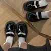 Mocasines para mujer 2026 otoño nuevo diseño de nicho perla francesa estilo británico casual versátil suela gruesa zapatos de cuero para mujer