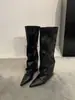 Botas Altas de Gamuza con Punta y Tacón Oculto Estilo Coreano First Encounter Season Otoño/Invierno 2026 Nuevas Versátiles Ajustadas por Encima de la Rodilla Moda