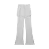 Pantalones de giả two-piece acampanados para mujer, nuevos pantalones de pierna ancha de cintura alta adelgazantes para primavera y otoño, versión estrecha con efecto de caída, pantalones de chándal acampanados casuales