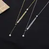 Collar de perlas de trigo para mujer estilo frío ins diseño de nicho sentido de diseño de moda cadena de clavícula con temperamento de celebridad de internet lujo ligero