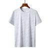 Camiseta de manga corta de seda de hielo para exteriores para hombre, verano, fina, casual, deportiva, secado rápido, camiseta corta, bordado en relieve de tablero vacío de cuatro agujas y seis hilos