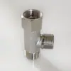 Adaptador Americano de Três Vias 9/16 Dentes Cobre Puro Junta em T para Vaso Sanitário Junta de Três Vias Porca Móvel