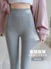 Calças leggings de cintura alta de algodão, calças femininas quentes com fio de algodão, leggings curtas elásticas e slim fit para outono e inverno