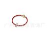 Cuerda de Mano Blanca de Cobre Plateado Pan Jia Dora Accesorios DIY Pulsera de Cuerda de Cuero Rojo Rico Suerte Año del Conejo Año Nuevo para Mujeres