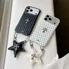 Capa de celular de tela cheia com bolinhas e cruz aplicável ao iPhone 17promax Apple 16 à prova de queda 15 estrela de mão