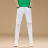 Tendencia de Moda 2026 Otoño Nuevos Jeans Elásticos Ajustados para Hombre Marca Trendy de Gama Alta Lavados Casuales Pantalones Largos