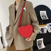 Bolsa Versátil Tendência Verão 2025 Formato de Coração Doce Personalidade Fashion Bolsa de Ombro Transversal Fofa Bolsa Tendência