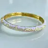 Nuevo Pulsera de Esmalte con Patrón de Nubes Estilo Chino, Pulsera Nacional de Cloisonné con Goteo de Aceite Incrustada con Diamantes, Joyería de Mano para Qipao y Hanfu