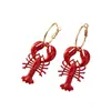 Pendientes Más Vendidos en Amazon Tiktok Estilo Vacaciones Hawaianas Aretes y Clips de Cangrejo y Langosta Venta al por Mayor Transfronteriza en Stock
