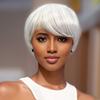 Peluca de comercio exterior africana para mujer de mediana edad y anciana, flequillo lateral, pelo corto voluminoso, peluca de fibra química, suministro directo transfronterizo