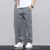 Nuevos pantalones casuales de otoño para hombre hechos de Lyocell Tencel, corte recto holgado, pantalones de vestir versátiles, pantalones largos transpirables para hombre