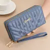 Billetera Nueva para Mujer con Doble Cremallera de Comercio Exterior Transfronterizo al por Mayor Billetera Popular para Mujer Ranura para Múltiples Tarjetas Portamonedas para Niñas