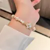 Joia de Mão Irregular de Pérola Shijia, Pulseira de Trevo de Quatro Folhas de Concha Branca Natural, Design Único, Pequenos Acessórios Exquisitos para Mulheres