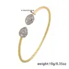 Distrito Lu Pulsera Hueca con Hebilla Doble de Herradura Estilo Ins Personalidad de Moda Joyería de Mano Chapada en Cobre con Oro de 18K