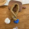 Bufanda de Punto Cruz con Forma de Corazón para Niños y Niñas, Calentador de Cuello de Lana Tejida para Bebé, Resistente al Viento y Cálido para Otoño e Invierno, de Moda