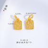 Galvanoplastia 24k ouro real pingente zongzi fosco esmalte pintado à mão acessórios diy cordão de pulseira com contas em terra