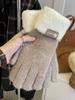 Estilo coreano invierno Nuevo suave glutinoso lana cálido engrosado color liso dedos lana guantes combinación de colores pantalla táctil todo-partido