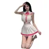 Ropa Interior Sexy para Mujer Uniforme jk Sexy Exposición Pura Estilo Uniforme Escolar Falda Plisada Fácil de Quitar Traje de Estudiante P-50