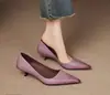 Nuevos Zapatos Sencillos de Punta Fina con Tacón Medio y Corte Bajo Cuatro Colores Finos Zapatos Profesionales para Mujer de Uso Diario Tacón de Aguja Zapatos para Mujer Zapatos para Mujer de Discoteca