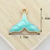 Acessórios DIY Liga Coreana Esmaltada Cauda de Sereia Colar Brincos Pulseira Pequeno Pingente Pingente Chaveiro