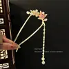 Novo Grampo de Cabelo Elegante Estilo Chinês com Borboleta, Pérola e Franja em Forma de U para Mulheres 2026 Novo Exquisito Grampo de Cabelo Acessório de Cabelo