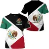 Comércio Exterior Transfronteiriço Mais Vendido Camisa do México Estampa Digital 3D Malha Respirável Camiseta Masculina de Manga Curta Atacado do Fabricante