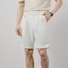 Shorts de Traje para Hombre Estilo Nápoles Verano Casual de Cintura Alta con Cinturón Hebilla París Corte Recto