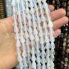 Gotas de água de pedra natural contas soltas Ágata de cristal furo reto gotículas de água lisa diy hairpin acessórios para cabelo produtos semi-acabados atacado