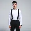 Comércio transfronteiriço 50mm suspensórios masculinos elástico preto X cruz quatro presilhas tiras 5cm de largura suspensórios elásticos