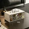 Caixa de Lenços de Couro de Alta Qualidade Estilo Vintage Retro Francês, Caixa Organizadora de Controles Remotos para Mesa de Centro da Sala de Estar, Porta Papel Higiênico de Luxo Leve