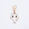 Colgante de esmalte de dibujos animados blanco, colgante de aleación en tono blanco, accesorios para manualidades, adorno colgante decorativo, accesorio para llavero, venta al por mayor