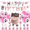 Tema Cosméticos para Meninas Festa de Aniversário Decoração de Cena Bandeira Bolo Plug-In Conjunto de Balões Atacado Personalização