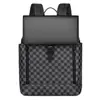 Mochila Transfronteiriça Masculina Nova para Negócios de Ombro Duplo Bolsa de Ombro Duplo PU de Grande Capacidade Impermeável Toque de Luxo Mochila Xadrez para Computador