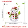 Enfeites de Pendurar Planos Acrílicos 2D Papai Noel e Boneco de Neve Transfronteiriços, Decorações Penduradas Decorativas com Tema de Natal