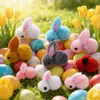 Huevos de Pascua, Adornos de Conejitos Miniatura, Rellenos para Canastas Navideñas, Juguetes de Cáscara de Huevo de Peluche, Regalos de Cumpleaños