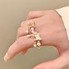 Anillo Francés Dulce de Mariposa Luz Lujo Exquisito Sentido del Diseño Combinable 2024 Nuevo Anillo de Dedo de Mariposa con Cuentas y Esmalte de Gotas