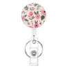Suporte de Crachá Retrátil Flor de Resina Design de Folha Fofa Clip Retrátil para Estudante Suporte de Crachá Fácil Novo Estilo Fácil de Puxar
