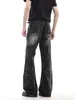 Jeans de Pierna Ancha Plisados con Estampado de Rayos Lavados Estilo Retro Americano para Hombres y Mujeres, Pantalones Rectos Ajustados Vintage Cleanfit