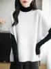 Outono e Inverno Novo Estilo 100% Lã Pura Colete de Manga Curta para Mulheres Colete Solto em Camadas Suéter Colete de Gola Redonda Colete Tricotado