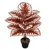 Plantas Artificiales Transfronterizas, Plantas en Maceta de Rábano Verde, Hojas de Taro Coloridas, Plantas Verdes para Decoración de Bodas y Hogar, Adornos de Árbol Falso de Orquídea Sangre al por Mayor