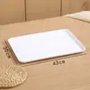 Bandeja retangular estilo creme, bandeja expositora de espetos de pão plástica comercial estilo ins para sala de jantar, casa de temporada e armazenamento de restaurante