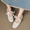 Mary Jane con Cordones de Cuero Genuino, Suela Gruesa, Aspecto Elegante, Cuadros, Deportivo, Tacón Medio, Punta Redonda para Mujer, Otoño 2025