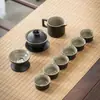 Juego de Té Chino Set para Sala de Estar en Casa Oficina Simple Cerámica Barro Negro Tetera Taza de Té Juego Pequeño Juego de Té Kung Fu
