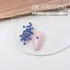 ZM Zirconia Nuevo Cristal Azul Súper Brillante de Fondo Plano para Uñas, Pedrería Azul de Forma Irregular, Mini Corazones Decoraciones para Uñas