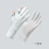 Luvas de Proteção Solar, Seda de Gelo, Verão, Comprimento Médio, Finas, Para Exterior, Anti-UV, Antiderrapantes, Com Ponta dos Dedos Rebatível para Tela Sensível ao Toque, Luvas de Ciclismo, Luvas de Dirigir