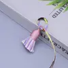 Bo Ting Dos Tonos Nudo de Diamante Corto Borla Gruesa Encanto de Bolso DIY Accesorio Estilo Étnico Tejido a Mano Colgante Adorno Accesorio de Joyería