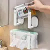 Portarrollos de Papel Higiénico para Baño, Estante de Almacenamiento de Pared sin Taladro para Uso Doméstico, Portarrollos de Papel Higiénico
