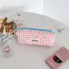 Estuche de Lápices Cuadros de Aspecto Elegante Hisocute, Estilo Coreano con Lazo, Estuche Portátil para Lápices y Papelería, Bolsa de Almacenamiento para Borradores de Estudiante